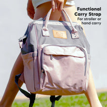 Load image into Gallery viewer, Original Diaper Backpack with Changing Pad- Pink Gray
