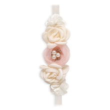 Load image into Gallery viewer, Girl's Headband with Faux Flowers &amp; Pearls (Ivory/Pink)
