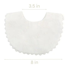 Load image into Gallery viewer, Cotton Baby Bib Double-Sided (Embroidered Flowers &amp; Bow)
