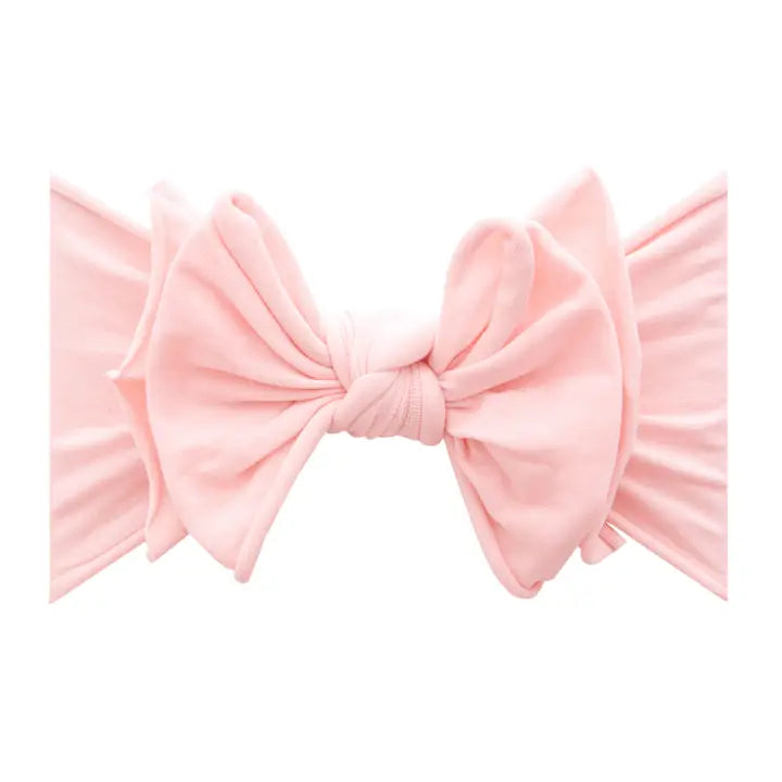 Baby Bling® FAB-BOW-LOUS® soft nylon bow headband (rose quartz)
