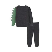 Load image into Gallery viewer, Kids (2-4) Sweater Set | Charcoal Dinosaur
