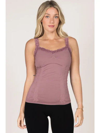 Seamless Laced Cami Corset (Twilight Mauve)