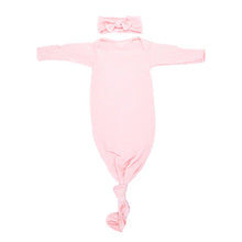 Load image into Gallery viewer, Three little tots - heavenly pink knotted gown and bow
