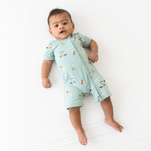 Load image into Gallery viewer, Zippered Shortall Romper in Golf
