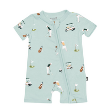 Load image into Gallery viewer, Zippered Shortall Romper in Golf
