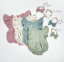Load image into Gallery viewer, Milana Muslim Bubble Romper + Bow (Orchid)
