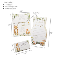 Load image into Gallery viewer, Woodland Baby Advice Card &amp; Baby Shower Game (Set of 50)
