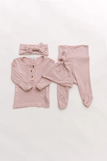 Top & Bottom Baby Outfit (Newborn - 12 months) - Dusty Rose