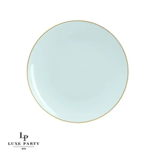 Load image into Gallery viewer, Round Mint • Gold Plastic Plates | 10 Pack
