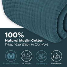 Load image into Gallery viewer, Adult Muslin Blanket by Comfy Cubs in Neptune
