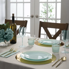 Load image into Gallery viewer, Round Mint • Gold Plastic Plates | 10 Pack
