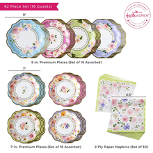 Load image into Gallery viewer, Tea Time Party 62 Piece Party Tableware Set (16 Guests)
