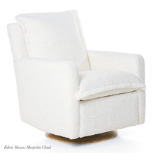 Load image into Gallery viewer, FLYNN – GLIDING SWIVEL NURSERY RECLINER - SHEEPSKIN CLOUD
