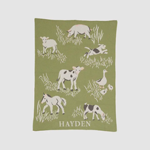 Load image into Gallery viewer, Baby Farm Personalized Blanket (Apple/Cream/Light Pink/Elephant)
