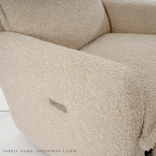 Load image into Gallery viewer, FLYNN – GLIDING SWIVEL NURSERY RECLINER - SHEEPSKIN LINEN
