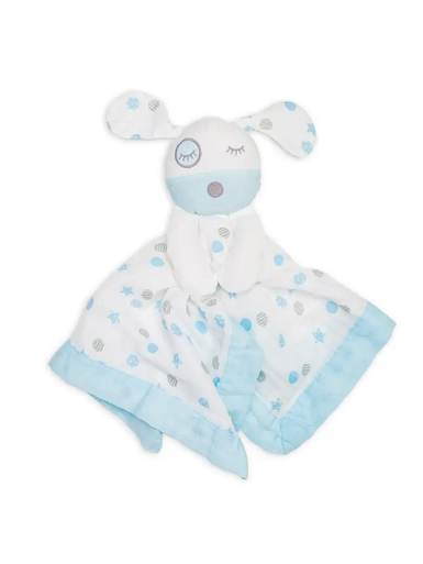 Cotton Muslin Lovie - Blue Puppy