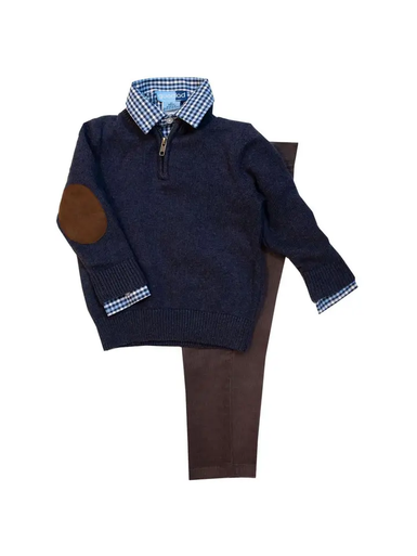 Good Lad 2/7 Boys Blue 1/4 Zip Sweater Set