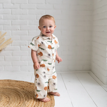 Load image into Gallery viewer, Savannah Collar &amp; Button Baby Playsuit Romper (Organic Muslin)
