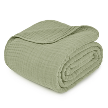 Load image into Gallery viewer, Adult Muslin Blanket by Comfy Cubs in Sage
