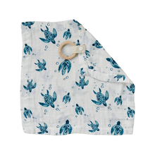 Load image into Gallery viewer, Sea Turtles Oh So Soft Muslin Teether Blanket
