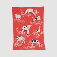 Load image into Gallery viewer, Baby Farm Personalized Blanket (Lipstick/White/Light Pink/Indigo)
