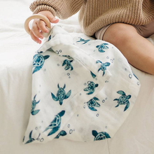 Load image into Gallery viewer, Sea Turtles Oh So Soft Muslin Teether Blanket
