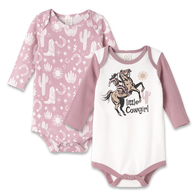 Wild West/Pink Little Cowgirl Set Of Bodysuits