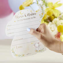 Load image into Gallery viewer, Elephant Baby Shower Advice Card &amp; Baby Shower Game (Set of 50)
