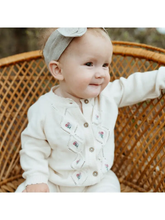 Load image into Gallery viewer, Floral Pointelle Knit Baby Cardigan (Organic Cotton)
