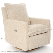 Load image into Gallery viewer, FLYNN – GLIDING SWIVEL NURSERY RECLINER - SHEEPSKIN LINEN
