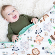 Load image into Gallery viewer, Baby and Toddler minky blanket- minky blanket- safari
