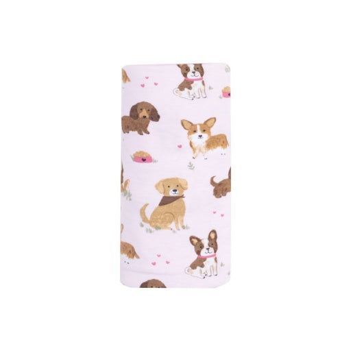 Best Friend Dogs Pink Swaddle Blanket