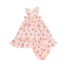 Load image into Gallery viewer, Sweet Peach Smocked Ruffle Sundress &amp; Diaper Cover
