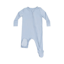 Load image into Gallery viewer, Solid Blue Fog 2 Way Zipper Footie

