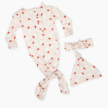 Load image into Gallery viewer, Stroller Society Christmas Baby Gowns For Newborns - Santa and Pink Bow Pine
