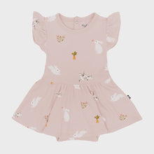 Load image into Gallery viewer, Kyte Baby Twirl Bodysuit Dress in Blush Rabbit
